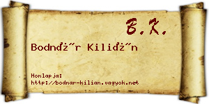 Bodnár Kilián névjegykártya